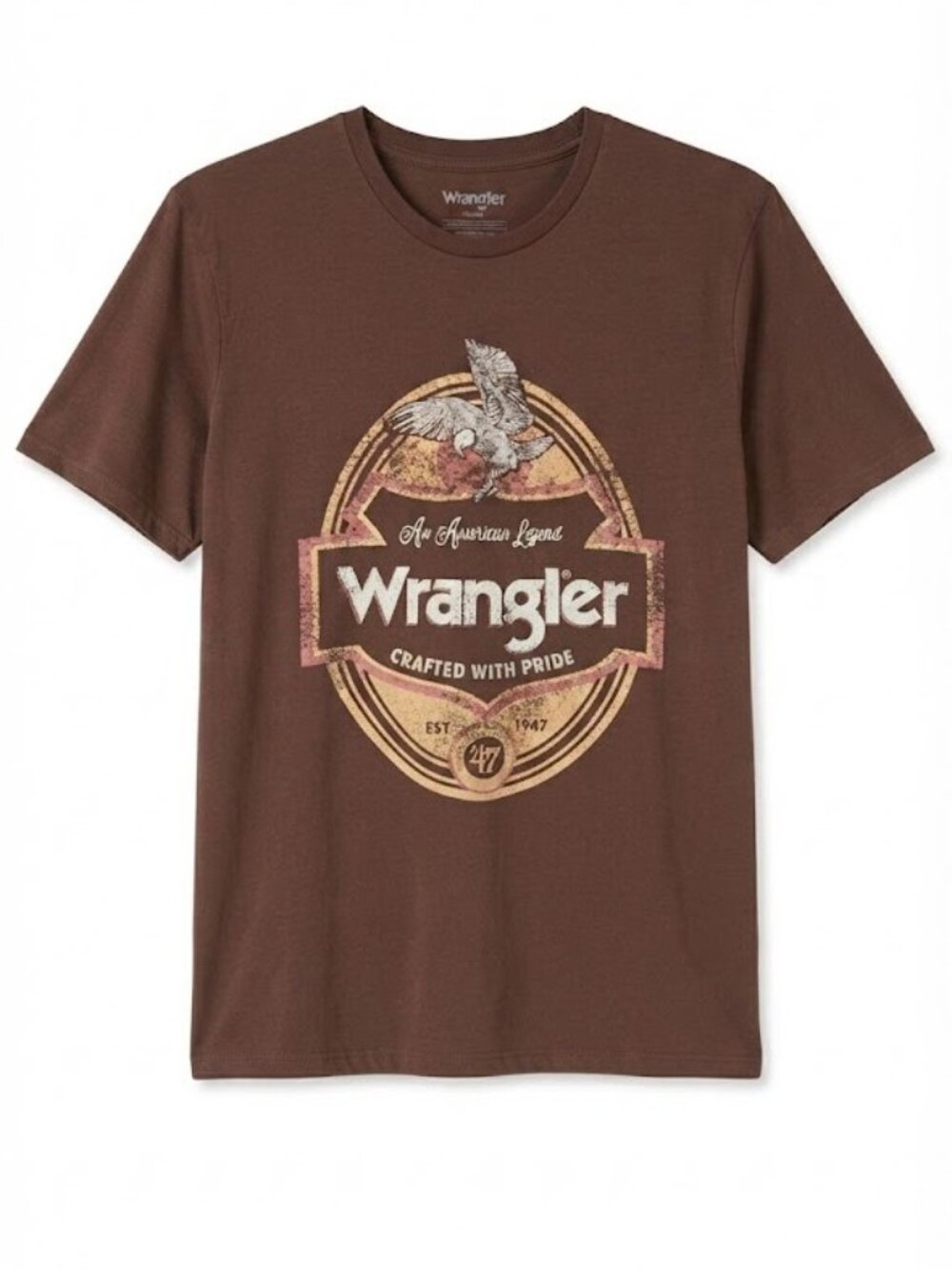 Wrangler Men's Brown Graphic Logo T‑Shirt